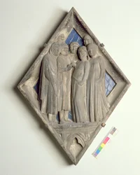 Matrimonio, piastrella in rilievo dal Campanile